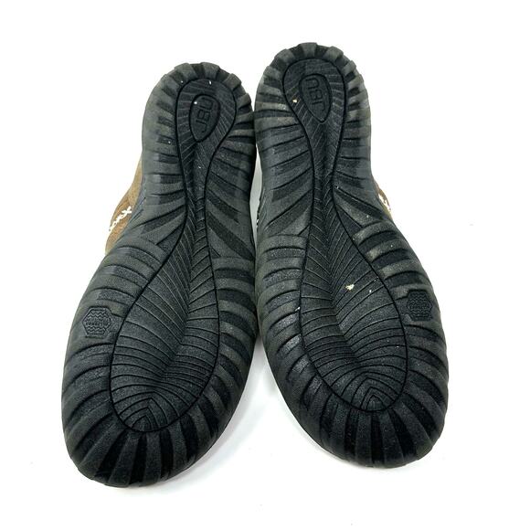 Jambu Size 8.5 Slipper Brown Flat Clog Slip On Treaded Leather Sherpa Lined Warm - Picture 7 of 8